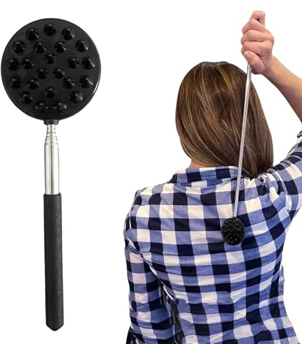Ausziehbarer Rückenkratzer Leicht Tragbar Ergonomischer Griff Massager | Teleskopischer Rückenkratzer aus Edelstahl Massagekratzer und Kratzhilfe mit ergonomischem Griff für Erwachsene, Senioren,