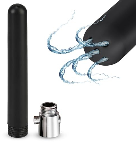 BDSMAGE 13cm Analdusche für Analverkehr, Intimdusche Irrigator mit 5 Löcher, Multifunktionale Darmspülung Enema Vaginaldusche Analspielzeugefür Frauen Männer (Silbernes Ventil)