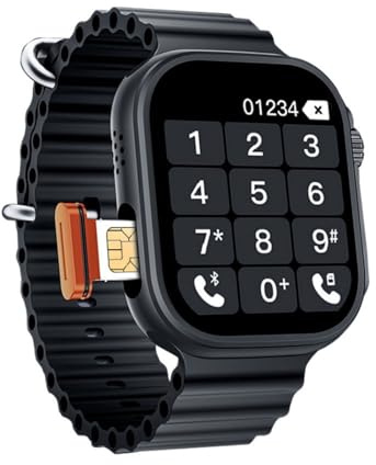 Reloj inteligente 4G con ranura para tarjeta SIM, pantalla táctil completa y función de llamada, reloj inteligente celular resistente al agua para hombres y mujeres
