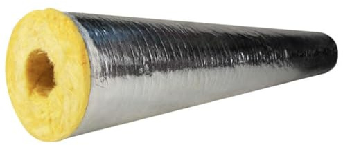 Cubiertas for tuberías con lana de roca. Aislamiento de tuberías de vapor. Fundas for tuberías ignífugas y resistentes a altas temperaturas con lámina de aluminio(27x50mm)