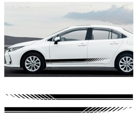 COSJD 2 Stück Auto Seitenschwelleraufkleber für Citroen C4 X 2022-2024, Seitenschweller Selbstklebend Aufkleber,wasserdichte Autotür Seitenaufkleber,Black