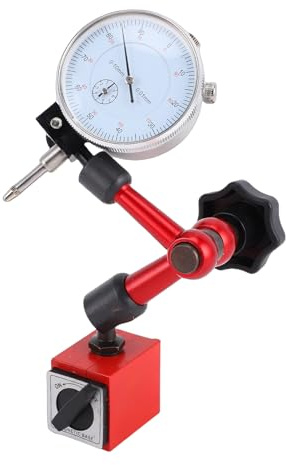 Aumotop Mini Magnetic Base Flexibel Magnetic Base Hållare Urtavla Indikator Elektronisk Indikatormätare Metallverktygssats för Precisionsarbetsstycke Fältinspektion Röd Silver 2 Styck Set (1)