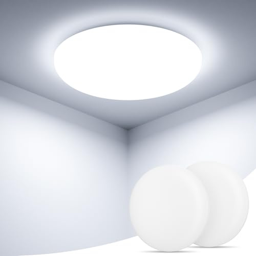 Deckenlampe LED Deckenleuchte 2 Stück 36W 4500LM IP54, Lampe Decke 6500K | Lampe Decke Badezimmer Rund Flach Modern Deckenleuchten Ultra Dünn Rahmenlose LED Lampen Für Wohnzimmer\Küche\Schlafzimmer
