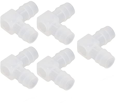 Jeanoko Plastslangkoppling Hållbar L-rörskarv för Akvarielaboratorium, 10 St PP 90° Böjd Rörkopplingar för Läkemedel, Livsmedel och Drycker (14 mm / 0,55 tum)