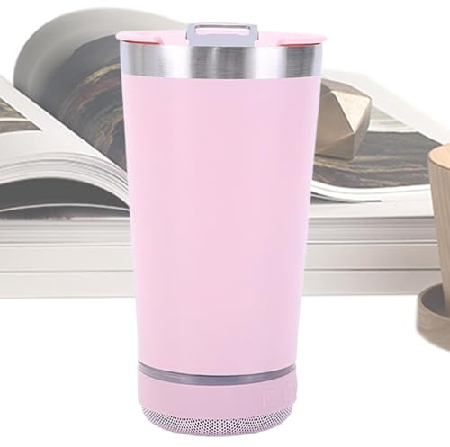 Genérico Vasos con altavoz,Vaso térmico de 473 ml - Tazas portátiles para agua,Para viajeros playa hogar oficina camping tailgating barbacoa viaje por carretera picnic bebidas leche camping