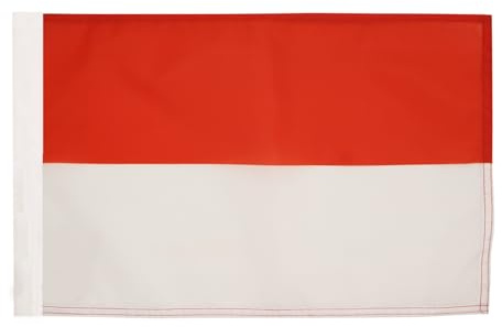 AZ FLAG Drapeau Indonésie 45x30 cm Indonésien Polyester 100D Fourreau | Usage intérieur et extérieur Drapeau décoratif Indonesia coutures doubles et bords renforcés avec fourreau pour mât