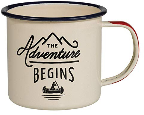 Gentlemen's Hardware Adventure Enamel Camping Coffee Mug, White, 325 ml