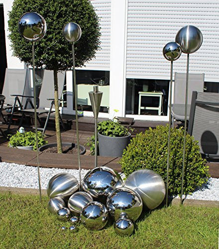 DECOLINE Edelstahl Deko-Kugel 1 Stück - Ø 15cm Silber Hochglanz Poliert