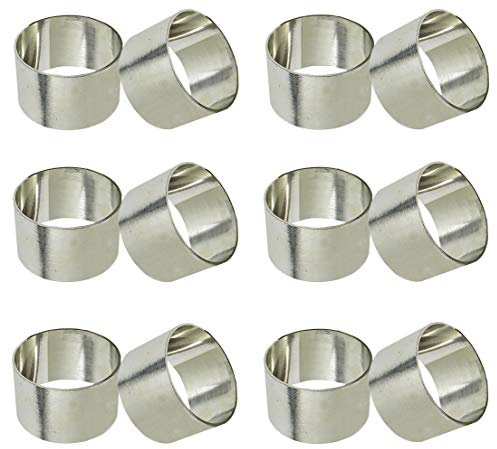 SKAVIJ Fatto a Mano Tovagliolo Anelli Impostare di 12 per Ogni Giorno, Cenare Tavolo Decorazione Argento