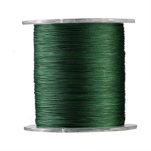 Alomejor 1 x 300 m Angelschnur, 4 Stränge, geflochten, super stark, Multifilament-Fischschnur, 9 Größen in grün (3-grün)