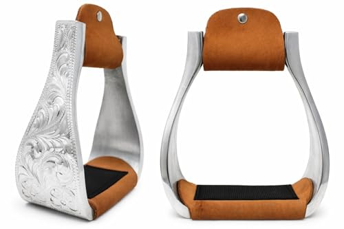 CHALLENGER Western Horse Tack 5176 Steigbügel, Aluminium-Gravur