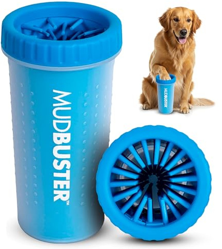 Dexas MudBuster - Limpiador portátil para patas de perro, grande, azul aqua (“azul pro”)