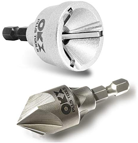 ORX Plus Tools 2PCS Deburring Chamfer Tool Set, Deburring External Drill Bit, Countersink Drill Bit for Fit 1/8-3/4(3mm-19mm)