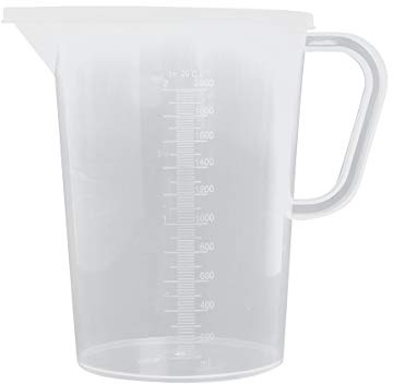 Freebily Plastik Wasserkrug 1L 2L 3L 5L Kunststoff Wasserkaraffe mit/ohne Deckel Wasserkanne Transparent Messbecher Kühlschrankkrug für Saft Eistee Transparent B 2L
