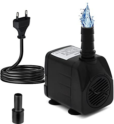 Mini Wasserpumpe Aquarium Klein Tauchpumpe 600L/H 10W Ultra Leises Aquariumpump Springbrunnen pumpe mit 1.4m Netzkabel für Teich Garten Hydroponiksystem AC220-240V