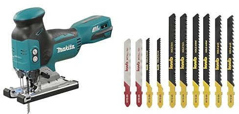 Makita DJV181Z Akku-Pendelstichsäge 18 V (Akku und Ladegerät NICHT im Lieferumfang enthalten) + Stichsägeblatt Set für NE-Metalle und Holz