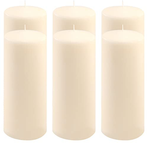 Stumpenkerze creme Höhe 25 cm Ø 10 cm lange Brenndauer Rund-Kerze Säulenkerzen Kerzen-Deko Tafelkerzen Weihnachts-Kerzen Hochzeit Xmas (6)