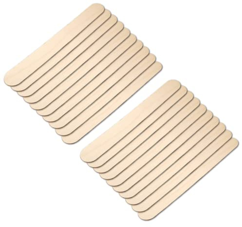 Bastoncini Giganti 20 CM in Legno Naturale Abbassalingua Bacchetti Gelato Stecchi Ghiaccioli DIY Listelli Creatività Decorazione Fai da Te Popsicle Ceretta Legnetti Lollipop (20)