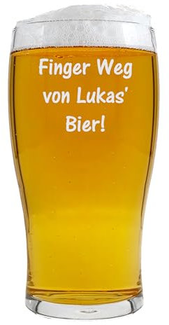 KDO MAGIC - Verre à bière personnalisé - Personnalisable avec un texte - 570 ml - Plusieurs modèles de gravure - Idée cadeau homme, fête des pères, papa, anniversaire (Modèle Texte)