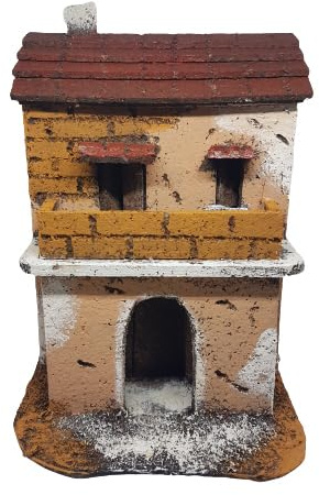 Casa per presepe casetta realizzata a mano per realizzazioni di pasaggi presepiali per pastori da 4 cm H18 L12,5 P10