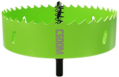 CSOOM Sierra perforadora bimetálica para trabajos en placas de yeso, plástico, madera, metal fino, chapa de acero fino, herramienta de perforación de alto rendimiento, tamaño 145 mm