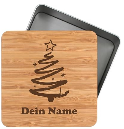 die-veredler Personalisierte Keksdose mit Namen Stollenbox Metalldose 1450ml für Christstollen mit Wunschnamen persönliches Geschenk für Weihnachten Plätzchendose Weihnachtskekse D07