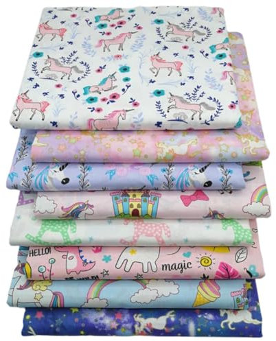 Yurosiay 8 Stück Patchwork Stoffe Tiere Muster Baumwollstoff Stoffpakete Nähstoffe Stoffreste Cartoons Gedruckt Craft Stoffe Waldtiere DIY Baumwolltuch für Nähen DIY Handwerk 8# 25 * 25cm