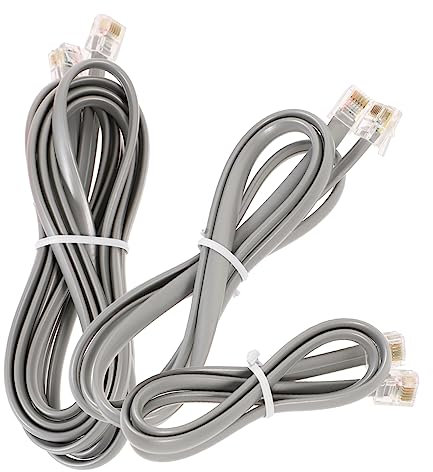 jojofuny 3pcs Telephone Cord for Landline Phone Line Extension Cable Bell Wire Cable