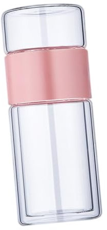 Zerodeko Taza Separadora de Té de Vidrio Filtro Resistente Altas Temperaturas Hogar para Infusiones Botella y Tazas de Vidrio