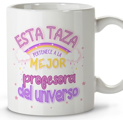 Regalos profesora. Tazas originales para regalar. Taza personalizada. Regalos originales para profesores. Taza cerámica 330 ml.