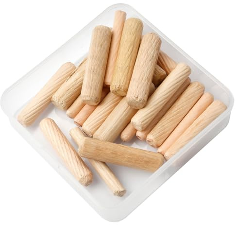 Luckious 21 Stück sortierte Dübel, Holzbeine, Holzgelenke, Hartholz-Rillenstopfen, Möbel-Holzbearbeitung, Nutenstopfen zum Basteln (6 mm, 8 mm, 10 mm)