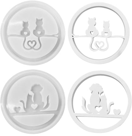 Moldes de silicona, molde de silicona para gatos, moldes de silicona para fundición, molde redondo para gatos, molde para hacer escayola, molde de silicona para manualidades (AB)