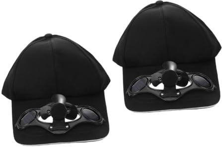 Warmhm 2st Solarventilatorkappe Herrenhut Kappen Baseball Kappe Schirmmützen Für Damen Schirmmütze Frauen Kappe Mit Solarstromventilator Baseballmütze Aus Baumwolle Sonnenschutzhut Motor-