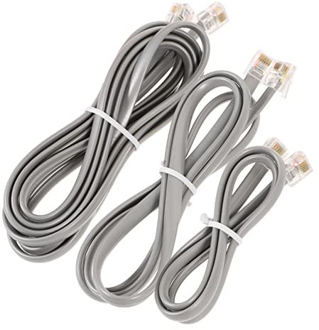 CIYODO Cavo Telefonico di Prolunga 3 Pezzi in Rame e Pvc Buona Resistenza a Basse Temperature e Flessibilità per Uso in Ufficio e Casa