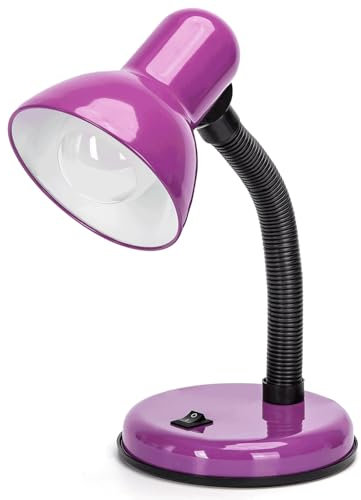 Glowster Lámpara de mesa metálica E27, bombilla no incluida, ideal para iluminar espacios y decorar ambientes.