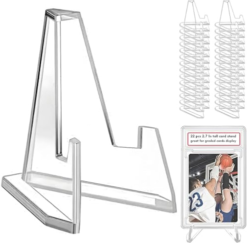 miaomiao 25 soportes para tarjetas de acrílico, soporte transparente para medallas, soporte para tarjetas de psa, soporte para CD, soporte para tarjetas postales, soporte para monedas, soporte