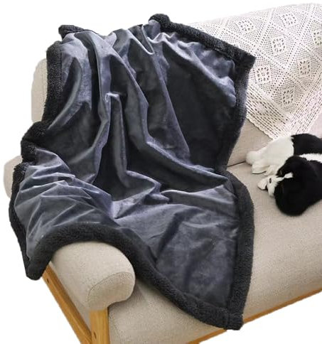 XIEMINLE Große beruhigende Haustierdecke, dicke Hundedecke, Katzendecke, Möbelschutz für Bett, Couch, Sofa, vielseitiger Hundeüberwurf, waschbar, Katzen- und Hundematte, weicher Haustierwurf (Schwarz,