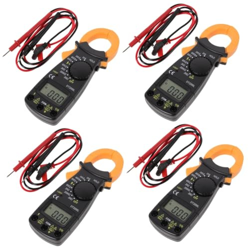 MUCKLILY 4 Pièces multimètre testeur de Tension testeur de câble LAN Cable USB Pince ampèremétrique CC Batterie Electricien électrique testeur d'ampli ampèremètre numérique Plastique