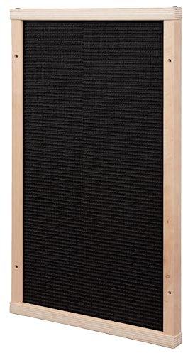 Kratzbaumland Premium-Kratzbrett aus Buchenholz mit austauschbarem Sisalteppich, nachhaltig, wandmontage für Katzen, extrabreit (55 cm - Sisal Schwarz)