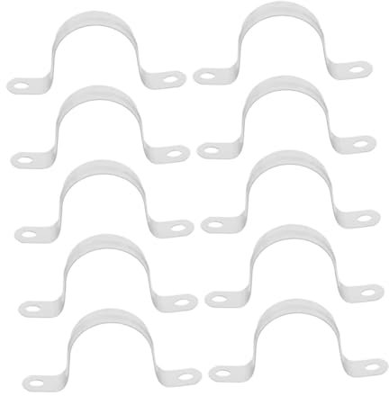 SEWOART 10pcs U-Shape Conduit Clamp Stainless Steel Pipe Clamp Double Hole for Garden Hose PVC Pipe and Tube Fixing