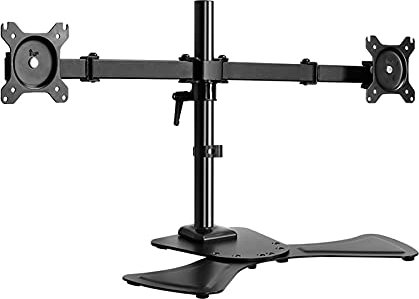 Bildskärmsstativ Dubbla bildskärmsstativmonterade Höjdjusterbar bildskärmsbordsmontering Tungt 17-27 monitorbordsmonteringsställ, rymmer upp till 17.6lbs, basstöd Monitorbord,