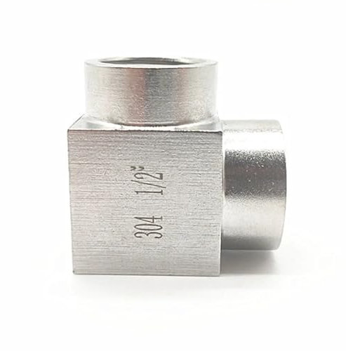90-Grad-Rohrbogen – Hochdruck-Kupplung aus Edelstahl 304, Buchse auf Stecker, 90°-Bogen for Sanitärsysteme(Female to Female,NPT-1/4)
