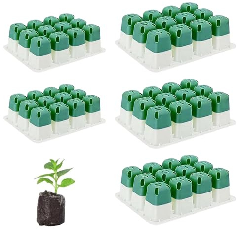 Silikon-Pflanzschalen, 5er-Set Sämlingsschalen – Anzuchtschalen mit Drainagelöchern, Mini-Gewächshaus für Kräuter, , Bonsai | Wiederverwendbare Keimschalen, stapelbare Anzuchtbehälter, platzspar