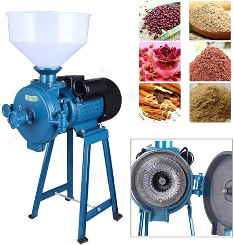Commercial Stainless Steel Soybean Grinder Industrial Flour Milling Machine，2200W Electric Grain Grinder for Rice Corn Coffee Wheat - Dry Wet Cereals Mill with Funnel for Home Kitchen Use