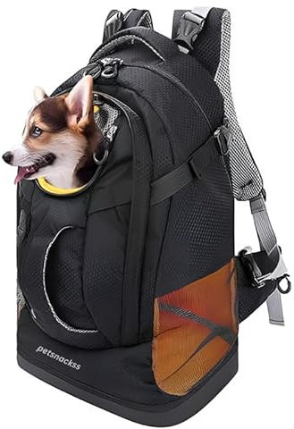 Petsnackss Hunderucksack EasyGo - Bis 11 Kg | Haustier Tragetasche für 2-11kg Hunde und Katzen weich, faltbar | Zum Wandern, Nahverkehr & Co | Transport-Rucksack Wasserdicht