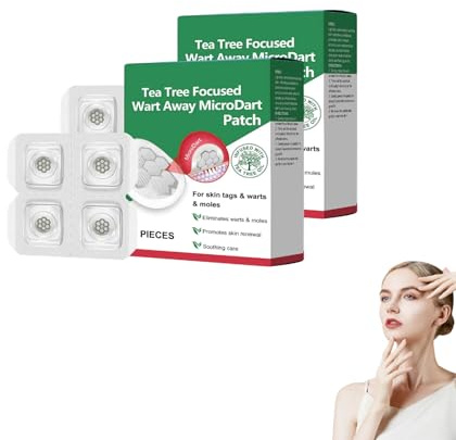 Tea Tree Focused Wart Away Microdart Patch, Warzenpflaster,Plantarwarzenentferner für Hände, Füße und Gesicht,Warzenentfernung,Warzenentferner,Warzenbehandlungspflaster für Kinder und Erwachsene (2)
