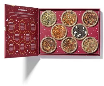 Panda tea - Coffret 8 Boîtes de Thés et Infusions en Vrac - Coffret cadeau à offrir (assortiment festif) - Thé Noir, Rooibos - Idee Cadeau à offrir