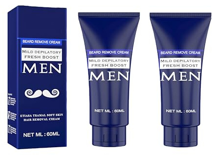 Rasier Haarentfernungscreme für Männer, mild & nicht reizend, geeignet für trockene Haut, sauber & erfrischend, geeignet für die Gesichts & Körperhaarentfernung Rasieren (2)