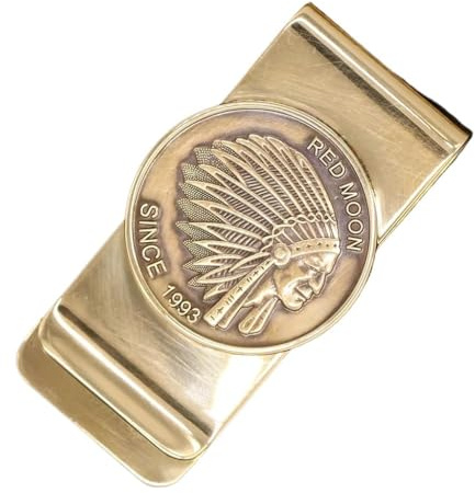 Pince À Billets en Métal, Pince À Billets Avatar en Laiton avec Motif Indien, Portefeuille Minimaliste Rétro À Poche Avant for Homme