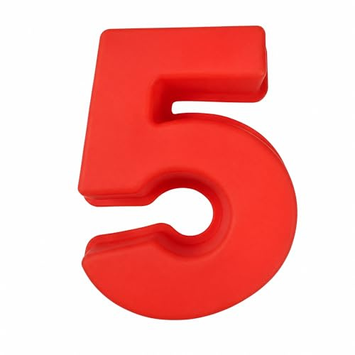 Numeri di stampo per torta Stampo da forno in silicone Numeri grandi, Numero 3D Stampo per torta Numero 5 Compleanno per bambini fai-da-te, per cuocere al forno, torte di compleanno, anniversari
